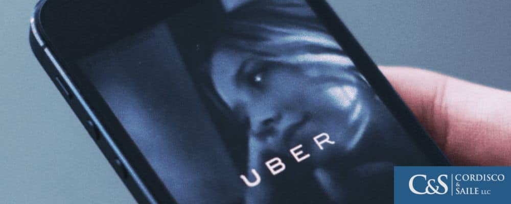 Uber ride app on the smartphone