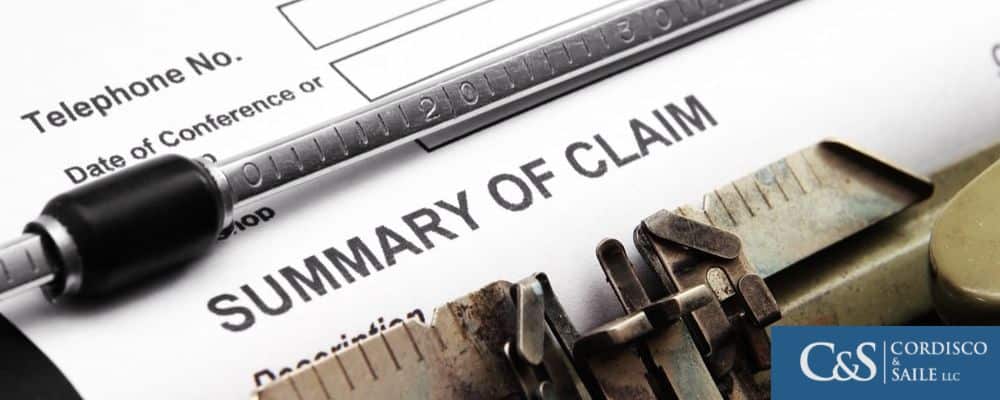 summary of claim form