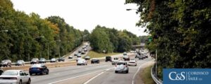 car merging onto highway